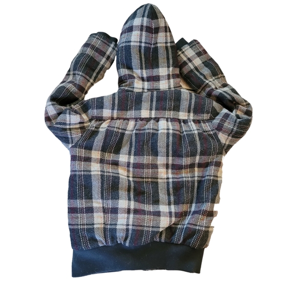 O'NEILL VTG Hoodie Grey Plaid Acrylic Wool Blend Jacket Long Sleeve Size Large - Picture 2 of 8